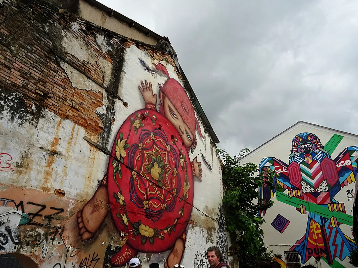 Murals on buildings in Phuket Old Town