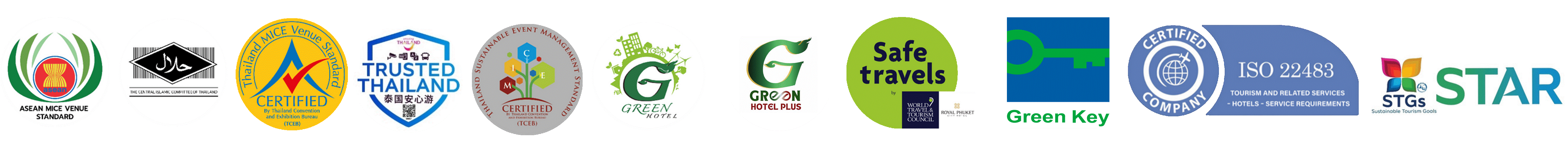 Royal Phuket City Hotel Partner and Certification Logos